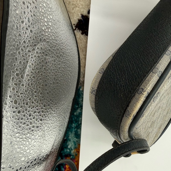 Gucci Gray Monogram Crossbody with Navy Trim - Picture 9 of 13